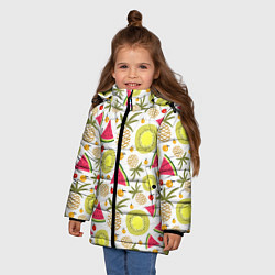 Куртка зимняя для девочки Летние вкусности, цвет: 3D-красный — фото 2