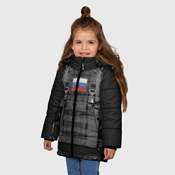 Куртка зимняя для девочки Бронежилет армии России, цвет: 3D-черный — фото 2