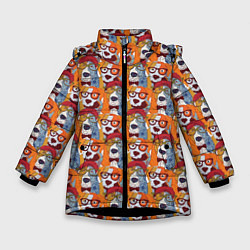 Зимняя куртка для девочки Собаки Бассет-Хаунд