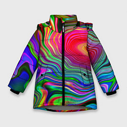 Куртка зимняя для девочки Expressive pattern Neon, цвет: 3D-светло-серый