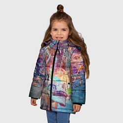 Куртка зимняя для девочки Cyber skull Vanguard pattern, цвет: 3D-светло-серый — фото 2