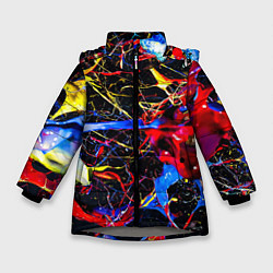 Зимняя куртка для девочки Импрессионизм Vanguard neon pattern