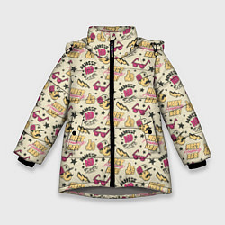 Куртка зимняя для девочки КРУТОЙ БАТЯ, цвет: 3D-светло-серый