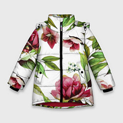 Зимняя куртка для девочки Цветы Воздушные