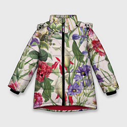 Зимняя куртка для девочки Цветы Распускающиеся