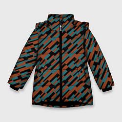 Зимняя куртка для девочки Разноцветные прямоугольники абстракция