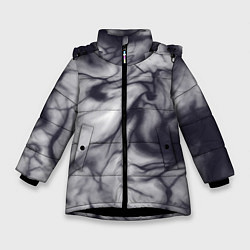 Куртка зимняя для девочки Бело-черный тай-дай, цвет: 3D-черный