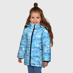 Куртка зимняя для девочки Сапфировые Кубики Льда, цвет: 3D-красный — фото 2