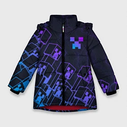 Куртка зимняя для девочки Minecraft CREEPER NEON, цвет: 3D-красный
