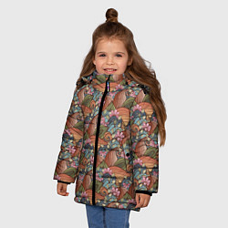 Куртка зимняя для девочки Паттерн волнистые узоры, цвет: 3D-черный — фото 2