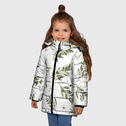 Куртка зимняя для девочки Цветы Цитрусовых, цвет: 3D-черный — фото 2