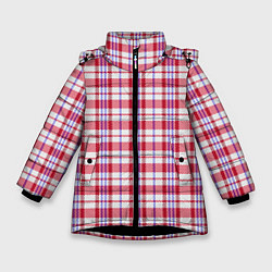 Куртка зимняя для девочки Клетчатая сумка челночника паттерн Дань 90-ым, цвет: 3D-черный