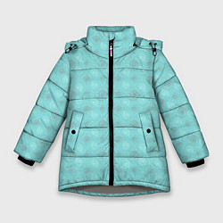 Зимняя куртка для девочки Морские раковины наутилус на бирюзовом фоне