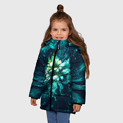 Куртка зимняя для девочки Цветок с пандоры, цвет: 3D-черный — фото 2