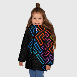Куртка зимняя для девочки НЕОНОВЫЕ ФИГУРЫ НЕОН, цвет: 3D-светло-серый — фото 2