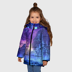 Куртка зимняя для девочки Фантастический пейзаж Водопад Неон, цвет: 3D-красный — фото 2