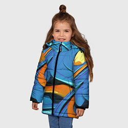 Куртка зимняя для девочки Abstraction Fashion 2037, цвет: 3D-черный — фото 2