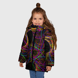Куртка зимняя для девочки Deep black space and wormholes, цвет: 3D-черный — фото 2