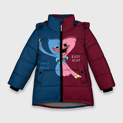 Зимняя куртка для девочки POPPY PLAYTIME HAGGY WAGGY AND KISSY MISSY / 3D-Светло-серый – фото 1