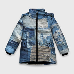 Зимняя куртка для девочки Пэчворк Рваная ткань Hype