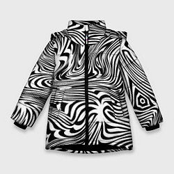 Зимняя куртка для девочки Сумасшедшая зебра Абстрактный узор с извилистыми л