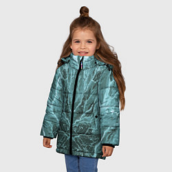 Куртка зимняя для девочки Абстрактная геометрическая графика ,цвет морской в, цвет: 3D-черный — фото 2