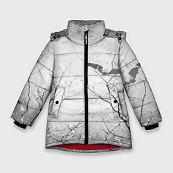 Куртка зимняя для девочки Ночь Луна Летучая мышь, цвет: 3D-красный