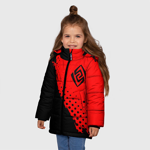 Зимняя куртка для девочки ГЕНШИН ИМПАКТ - ГЕО - Краски / 3D-Черный – фото 3