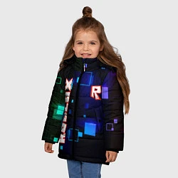 Куртка зимняя для девочки ROBLOX неоновые кубики, цвет: 3D-красный — фото 2