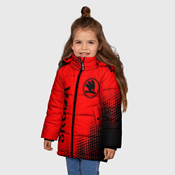 Куртка зимняя для девочки SKODA Skoda Абстракция, цвет: 3D-черный — фото 2