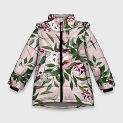 Зимняя куртка для девочки Цветы Букет Из Протей