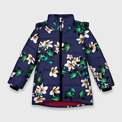 Зимняя куртка для девочки Цветы Узор Дицы