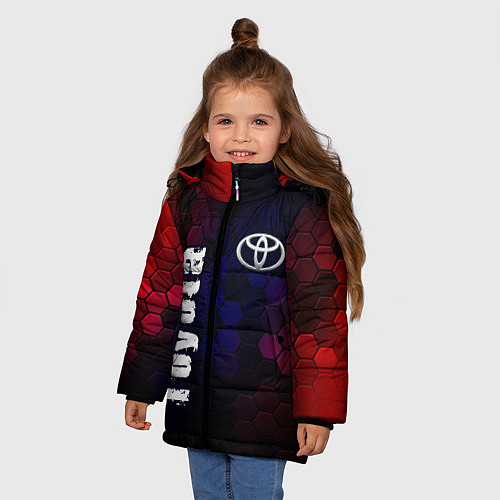 Зимняя куртка для девочки ТОЙОТА Toyota Графика / 3D-Черный – фото 3