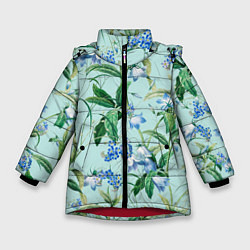 Зимняя куртка для девочки Цветы Незабудки