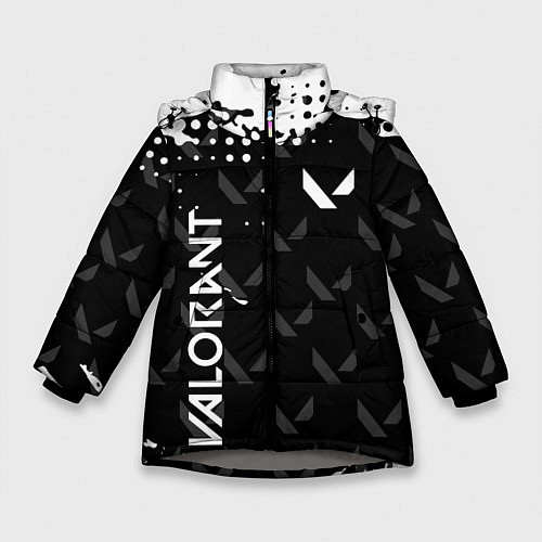 Зимняя куртка для девочки Valorant ВАЛОРАНТ паттерн / 3D-Светло-серый – фото 1