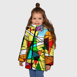 Куртка зимняя для девочки ЦВЕТНОЙ ВИТРАЖ, цвет: 3D-светло-серый — фото 2