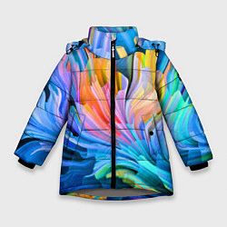 Зимняя куртка для девочки Красочный абстрактный паттерн Лето Colorful Abstra