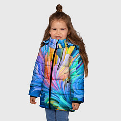 Куртка зимняя для девочки Красочный абстрактный паттерн Лето Colorful Abstra, цвет: 3D-светло-серый — фото 2