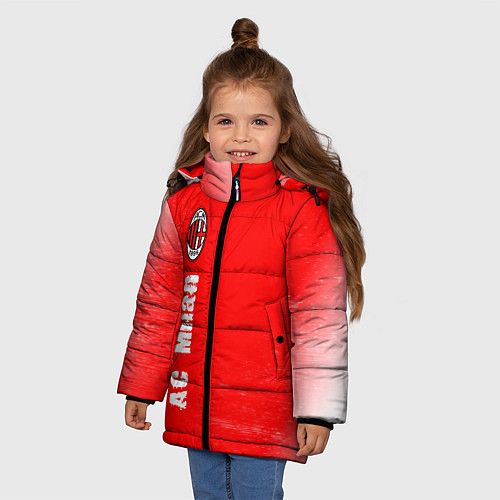 Зимняя куртка для девочки AC MILAN AC Milan Графика / 3D-Красный – фото 3