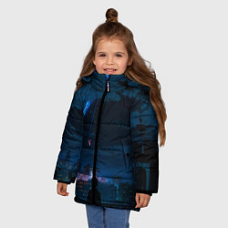 Куртка зимняя для девочки Мальчик смотрит в небо, цвет: 3D-черный — фото 2
