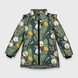 Куртка зимняя для девочки Цветение одуванчиков, цвет: 3D-светло-серый