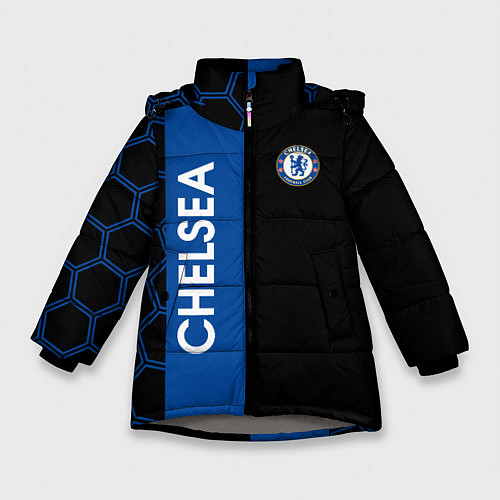 Зимняя куртка для девочки Челси футбольный клуб / 3D-Светло-серый – фото 1