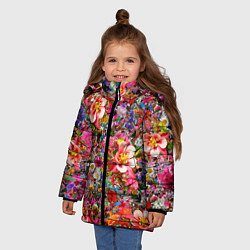 Куртка зимняя для девочки САД В ЦВЕТУ, цвет: 3D-красный — фото 2