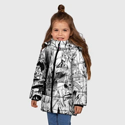 Куртка зимняя для девочки Доктор Стоун паттерн, цвет: 3D-светло-серый — фото 2