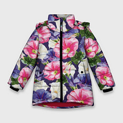 Зимняя куртка для девочки Цветы Петунии