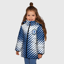 Куртка зимняя для девочки Маленькое лого ЧЕЛСИ АБСТРАКЦИЯ, цвет: 3D-черный — фото 2