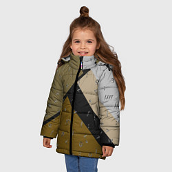 Куртка зимняя для девочки Знаки DR, цвет: 3D-черный — фото 2