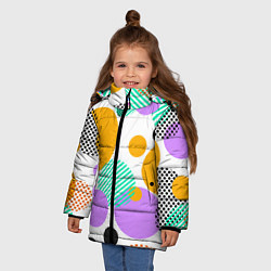 Куртка зимняя для девочки GEOMETRIC INTERSECTING CIRCLES, цвет: 3D-светло-серый — фото 2