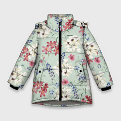 Зимняя куртка для девочки Цветы Зефирантес и Магнолии