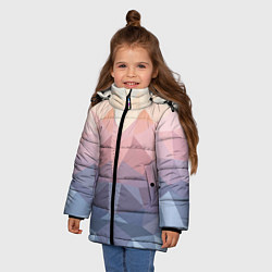 Куртка зимняя для девочки Полигональная свежесть 2022, цвет: 3D-светло-серый — фото 2